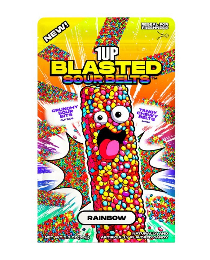 1 up sour belts rainbow