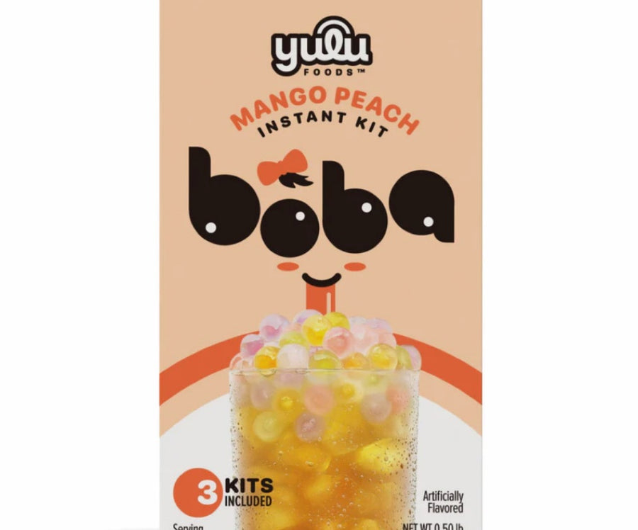 Boba tea mango peach