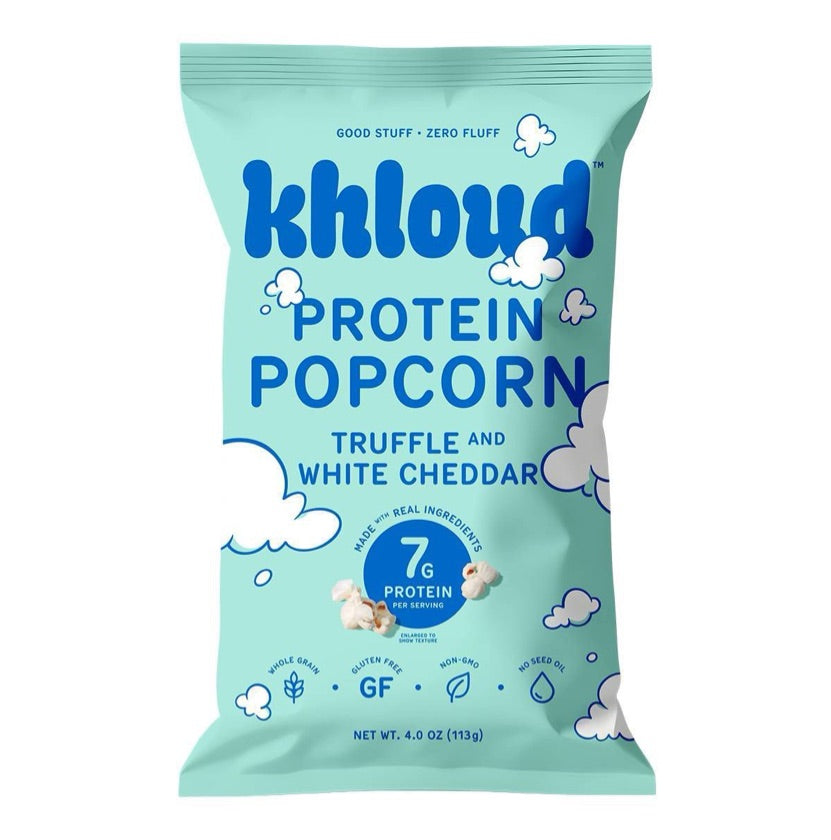 Khlouds popcorn truffle and white cheddar